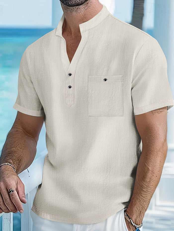 HENLEY COTTON SHIRT FOR MEN