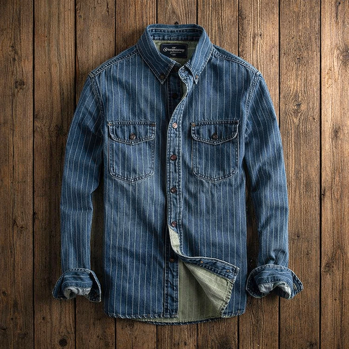 STRIPED LONG-SLEEVE SHIRT FOR MEN