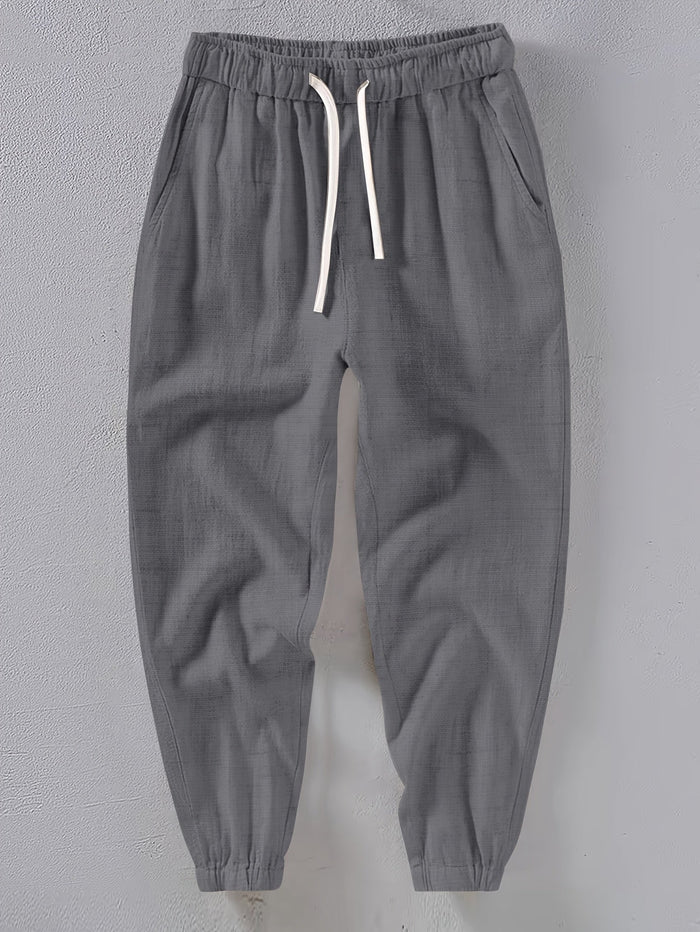 LINEN LOOSE POCKET TROUSERS FOR MEN