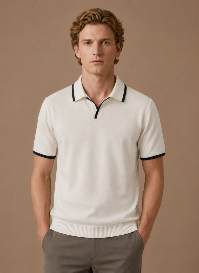 Men's Slim Fit Polo Shirt – Contrast Trim Cotton | Areleon