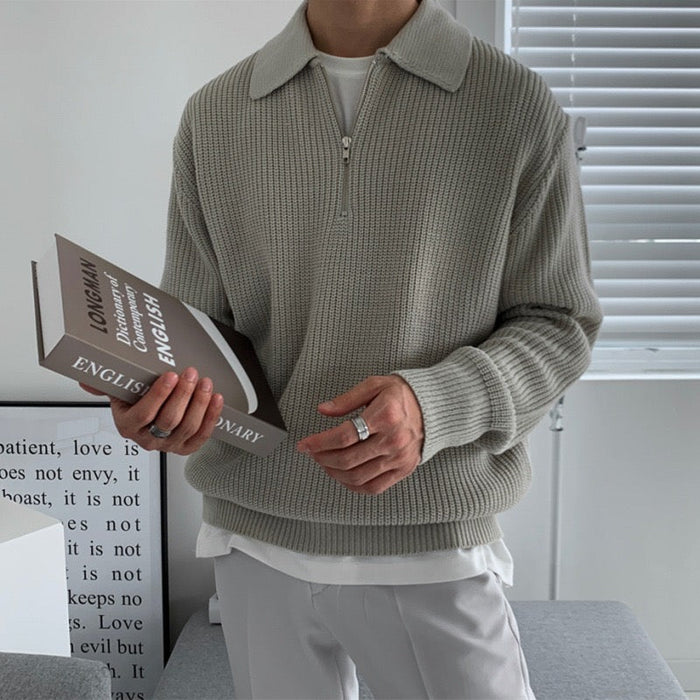 TEXTURED ZIP SWEATER FOR MEN