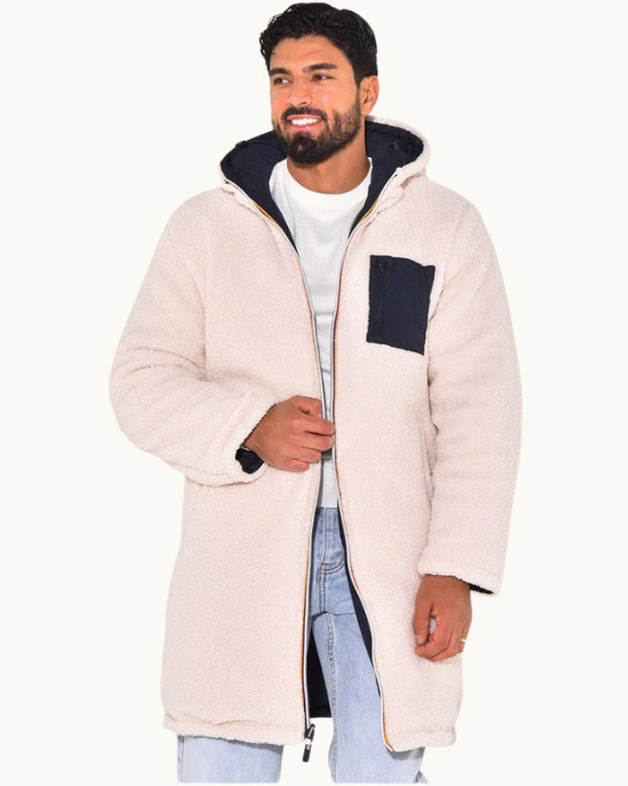 LONG WARM REVERSIBLE COAT FOR MEN
