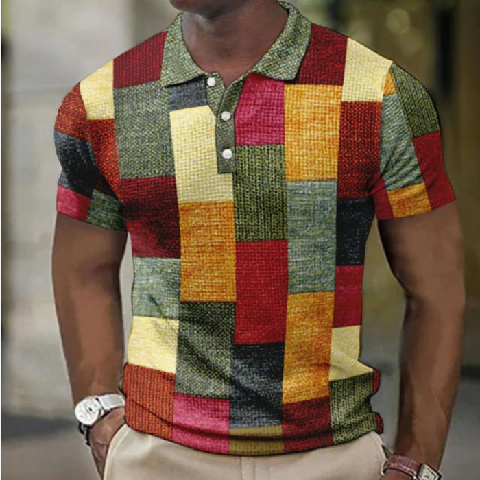 PATCHWORK POLO SHIRT FOR MEN