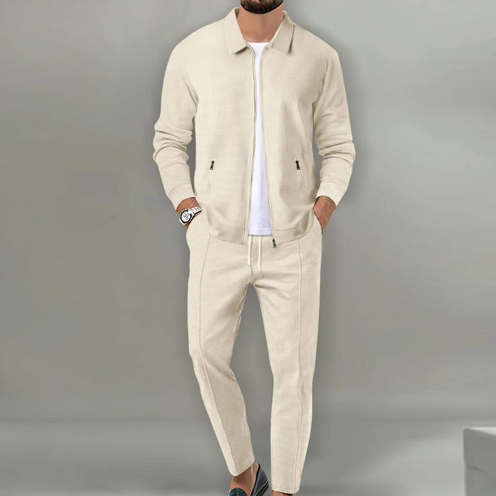 Men's Tracksuit | Men's Leisure Suit | Zip Jacket & Drawstring for Clear Look