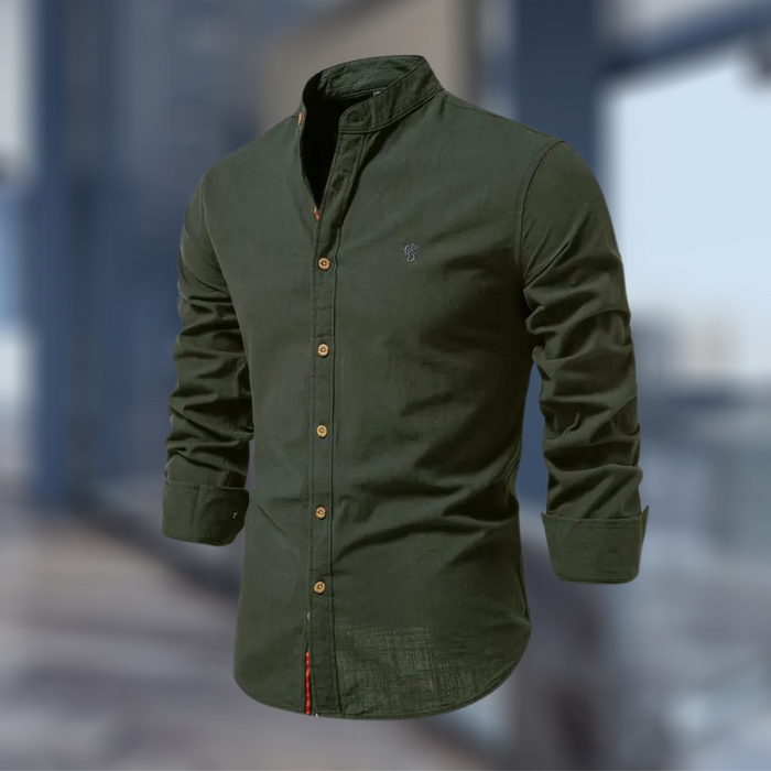 Marcky | Stand-up collar slim-fit shirt