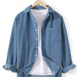Long Sleeved Corduroy Revere Collar Shirt