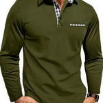 Men's Long Sleeve Polo with Check Collar
