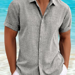LINEN LAPEL SHIRT FOR MEN