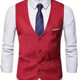 COLLARLESS POLYESTER VEST FOR MEN