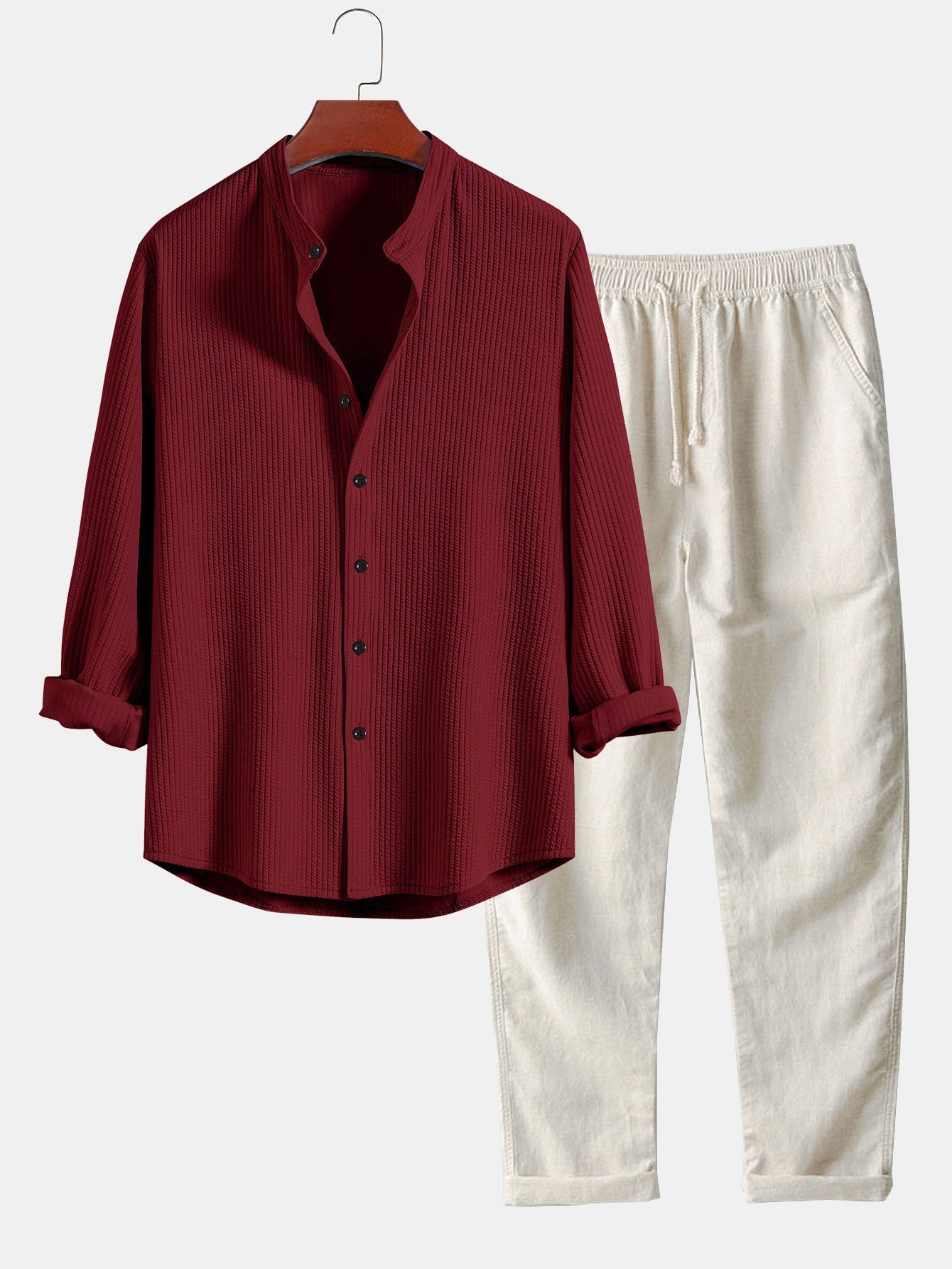 Maroon & Beige / S
