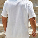 LINEN V-NECK SHIRT FOR MEN