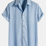 Corduroy Button Up Short Sleeved Shirt
