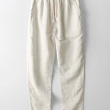 Geometric Jacquard Eyelet Cuban Shirt & Straight Leg Linen Pants Set