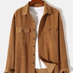 Long Sleeved Corduroy Button Up Shirt with Pockets