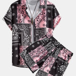 Paisley Print Shirt & Shorts Set