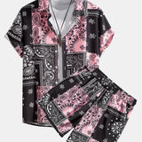 Paisley Print Shirt & Shorts Set