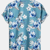 Tropical Floral Print Shirt & Swim Shorts Set