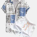 Paisley Print Shirt & Swim Shorts Set