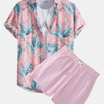 Viscose Tropical Print Shirt & Short Length Swim Shorts Set