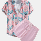 Viscose Tropical Print Shirt & Short Length Swim Shorts Set