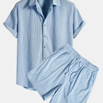 Short-Sleeved Corduroy Shirt & Shorts Set