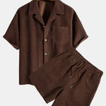 Short Sleeve Corduroy Boxy Shirt & Corduroy Shorts Set