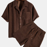 Short Sleeve Corduroy Boxy Shirt & Corduroy Shorts Set
