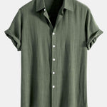 Linen Rayon Blend Shirt & Straight Leg Linen Pants Set