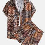 Paisley Patchwork Print Shirt & Shorts Set