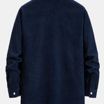 Long Sleeve Plaid Corduroy Patchwork Shirt