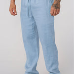DRAWSTRING LINEN TROUSERS FOR MEN