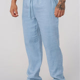 DRAWSTRING LINEN TROUSERS FOR MEN