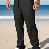 STRAIGHT LINEN TROUSERS FOR MEN