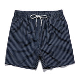 Linen Cotton Shirt & Striped Print Swim Shorts Set