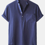 Henry Collar Shirt with Pocket