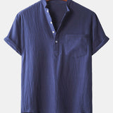 Henry Collar Shirt with Pocket