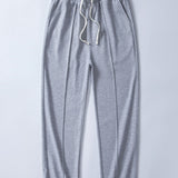 2 in 1 Waffle Notched Collar Sweatshirt & Waffle Pleated Pintuck Pants Set