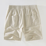 Short Sleeve Stand Collar Shirt & Linen Drawstring Shorts Set