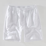 Geometric Jacquard Eyelet Cuban Shirt & Linen Drawstring Shorts Set