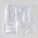Short Sleeve Stand Collar Shirt & Linen Drawstring Shorts Set