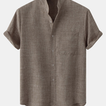 Stand Collar Shirt Whit Pocket