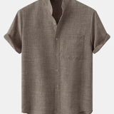 Stand Collar Shirt Whit Pocket