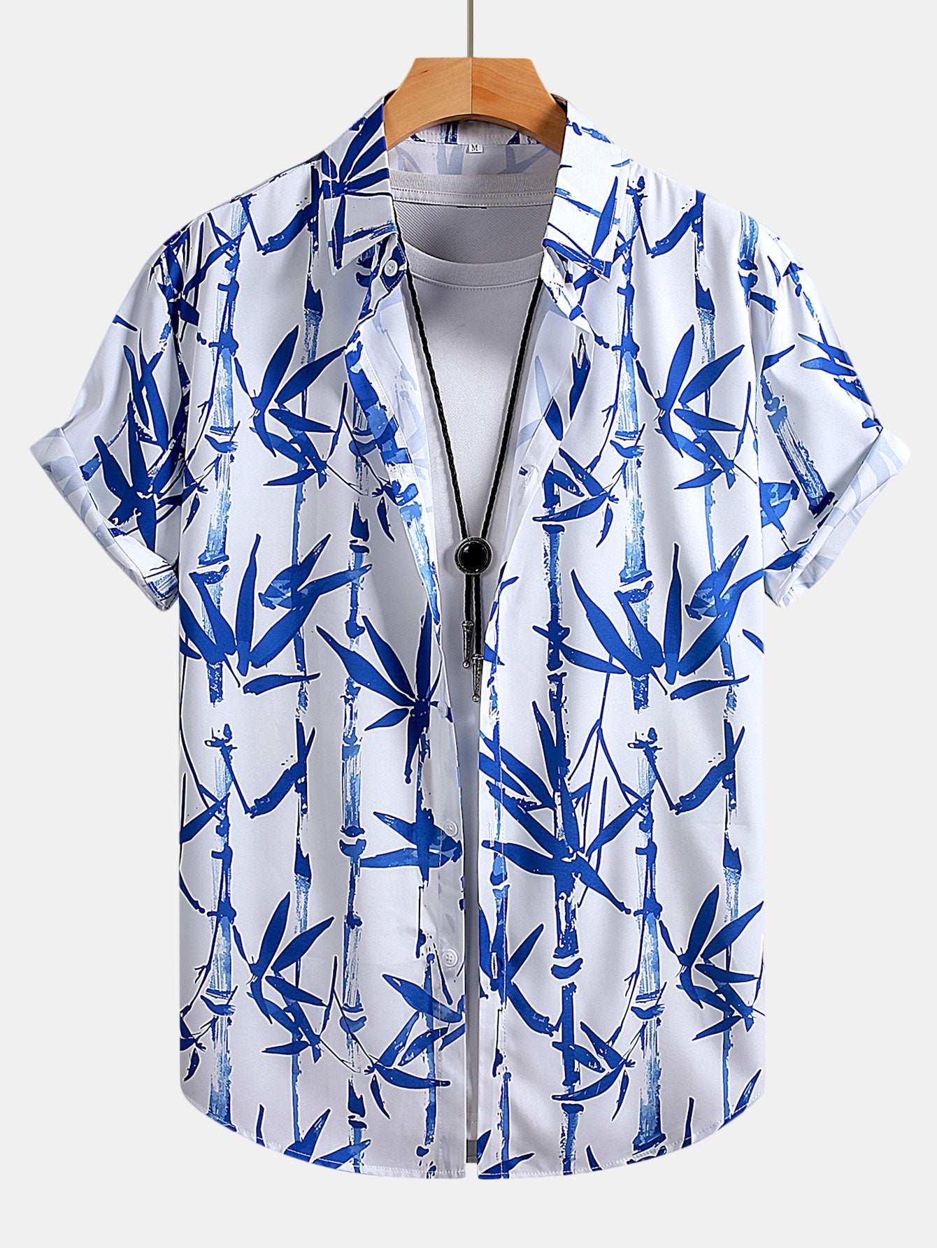 Oriental Ink Bamboo Print Shirt & Swim Shorts Set