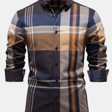 Long Sleeve Cotton Plaid Button Up Shirt