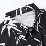 Bamboo Leaves Print Button Up Shirt
