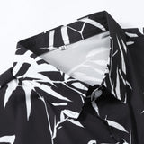 Bamboo Leaves Print Button Up Shirt