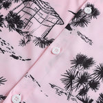 Palm Tree Sailboat Print Shirt & Swim Shorts Set