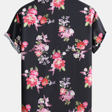Floral Paint Shirt & Man Mid Length Drawstring Swim Shorts Set