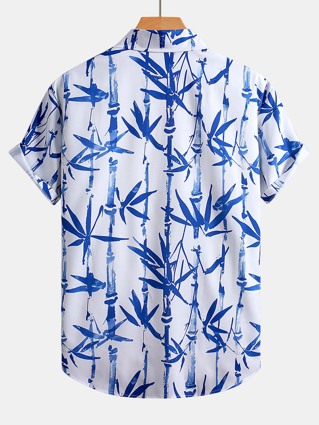 Oriental Ink Bamboo Print Button Up Shirt
