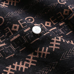 Linen Ethnic Geometric Print Button Up Shirt